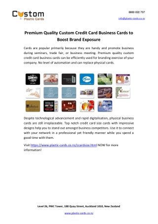 Premium Quality Custom Credit Card Business Cards to Boost Brand Exposure