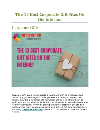 The 13 Best Corporate Gift Sites On the Internet