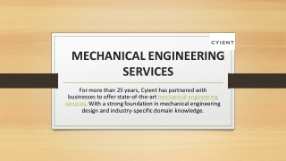 Mechanical Engineering Services | Cyient