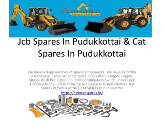 Jcb Spares In Pudukkottai & Cat Spares In