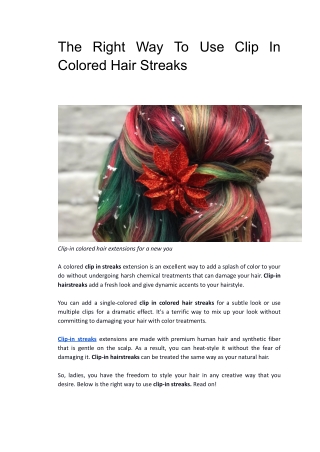 The Right Way To Use Clip In Colored Hair Streaks