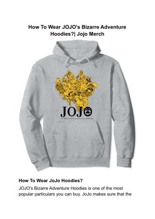 How To Wear JoJo Hoodies_ _ Jojo Merch