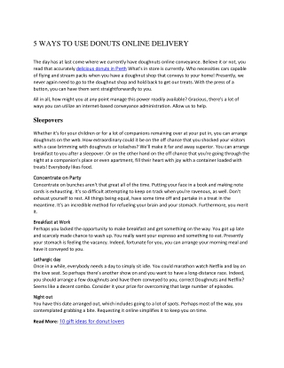 5 WAYS TO USE DONUTS ONLINE DELIVERY
