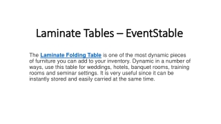 Laminate Tables - EventStable