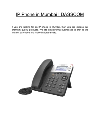 IP Phone in Mumbai  | DASSCOM