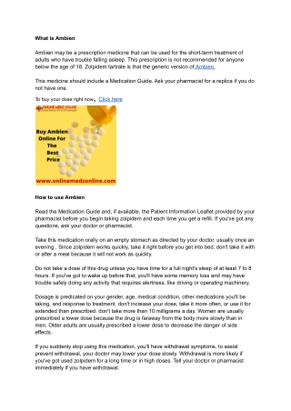 Buy Ambien Online For The Best Price