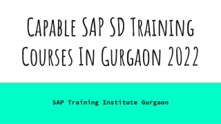 Capable SAP SD Training Courses In Gurgaon 2022