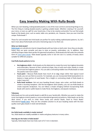 Easy Jewelry Making With Rulla Beads