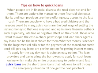 quick loans