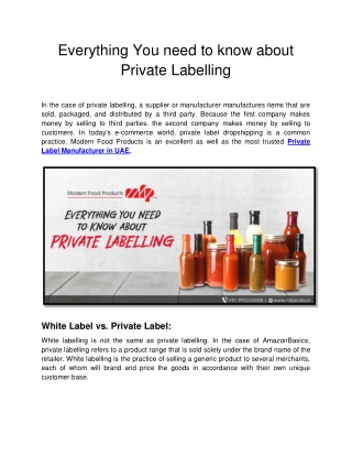 Everything You need to know about Private Labelling