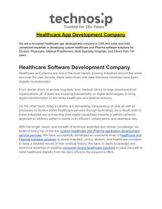 Healthcare App Development Company