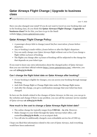 Qatar Airways Flight Change