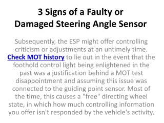 3 Signs of a Faulty or Damaged Steering Angle Sensor