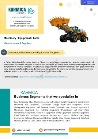 Construction Machinery And Equipments Suppliers