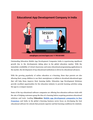 Educational App Development Company in India
