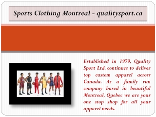 Sports Clothing Montreal - qualitysport.ca