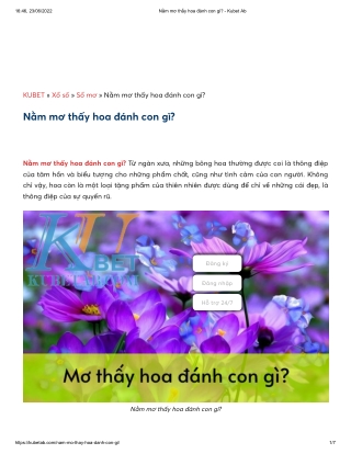 Nằm mơ thấy hoa đánh con gì_ - Kubet Ab