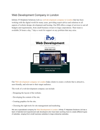 Web Development Company in London