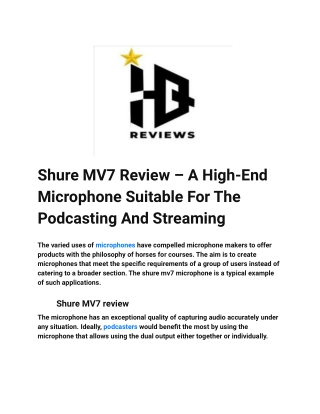 Shure MV7 Review – A High-End Microphone Suitable For The Podcasting And Streaming