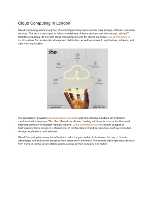 Cloud Computing In London