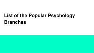 List of the Popular Psychology Branches