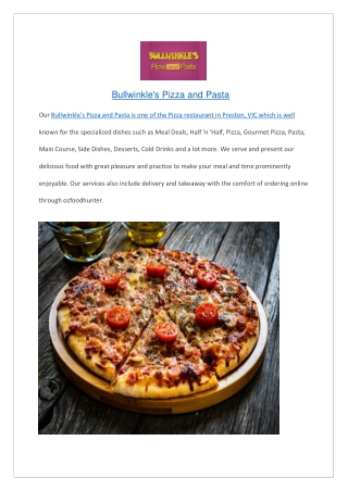 Bullwinkle's Pizza and Pasta
