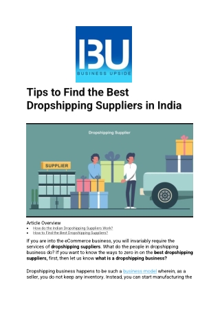 Tips to Find the Best Dropshipping Suppliers in India