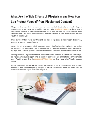 What Are the Side Effects of Plagiarism and How You Can Protect Yourself from Plagiarised Content