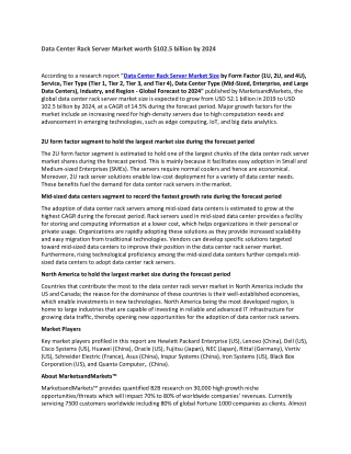 Data Center Rack Server Market worth $102.5 billion by 2024