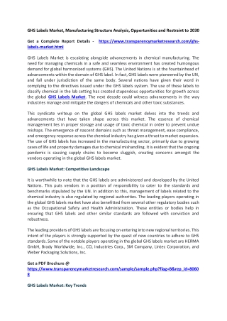 GHS Labels Market: Opportunity Analysis and Industry by 2030