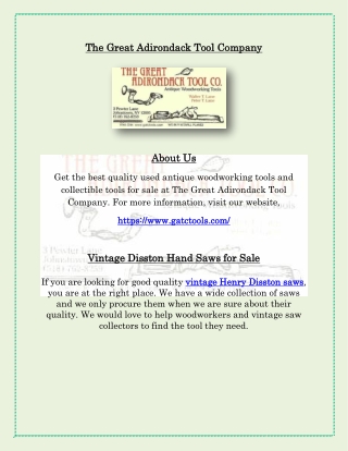 Vintage Disston Hand Saws for Sale