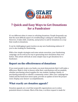 7 Quick and Easy Ways to Get Donations for a Fundraiser