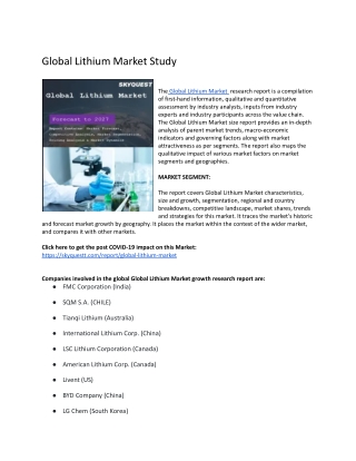 Global Lithium Market Study (1)