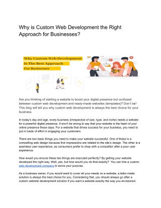 Why is Custom Web Development the Right Approach for Businesses_