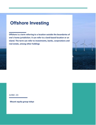 Details Regarding Offshore Investment Accounts