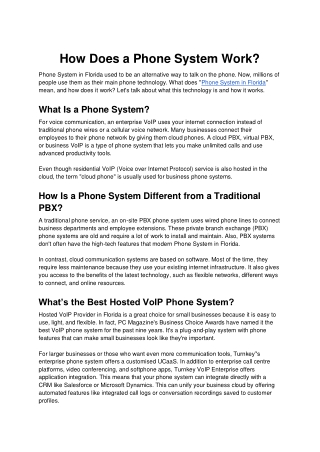 How Does a Phone System Work?