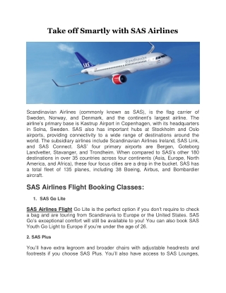 Take off Smartly with SAS Airlines