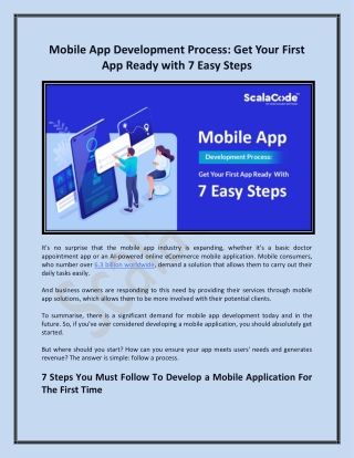 Mobile App Development Process - Get Your First App Ready with 7 Easy Steps