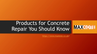 Products for Concrete Repair You Should Know