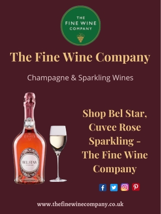 Shop Bel Star, Cuvee Rose Sparkling – The Fine Wine Company