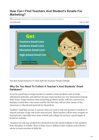 1How Can I Find Teachers And Students Emails For Marketing