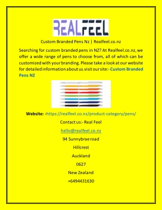 Custom Branded Pens Nz Realfeel.co.nz