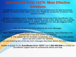 A quick guide to easily resolve Error 15276 QuickBooks