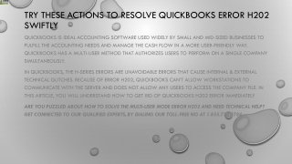 A proper way to troubleshoot QuickBooks Error H202