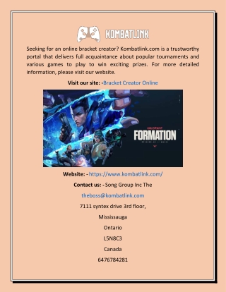 Bracket Creator Online  Kombatlink.com