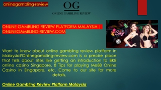 Online Gambling Review Platform Malaysia  Onlinegambling-review.com