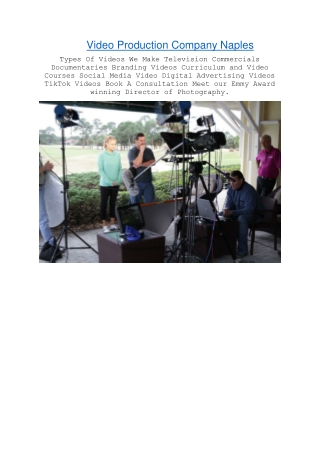Video Production Company Naples