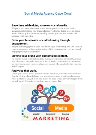 Social Media Agency Cape Coral