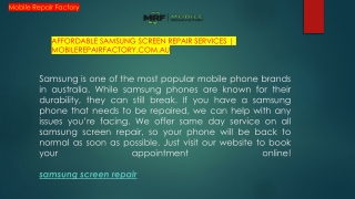 Affordable Samsung Screen Repair Services Mobilerepairfactory.com.au