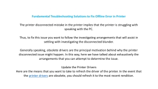 Fundamental Troubleshooting Solutions to Fix Offline Error in